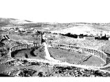 The village of Jerash, site of ancient Gerasa, city of the Decapolis. The Roman name of the city was Antioch on the Chrysorroas.